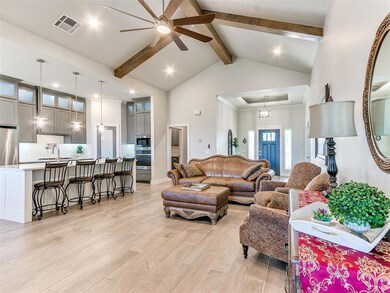 Living room featuring light hardwood / wood-style 