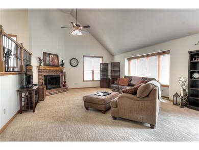 Brick fireplace