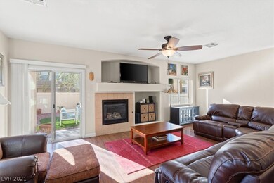 Spacious living room with gas fireplace