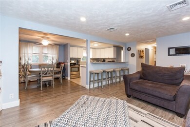 Living room and dining area