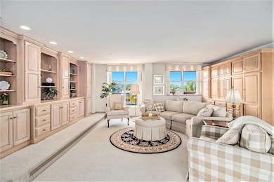 Living room with walls of built-ins