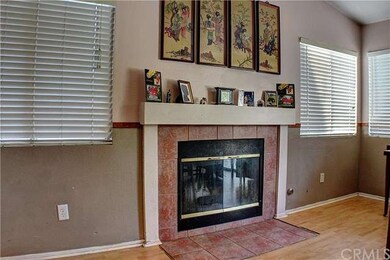 Fireplace in family room.
