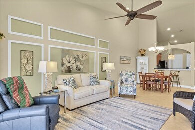 Open living room to kitchen area