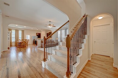 View of family room from the entry.  Laundry room