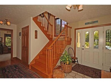 Foyer. Grand entrance foyer with oak stair details