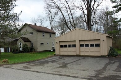 Front view of home showing the two car garage.