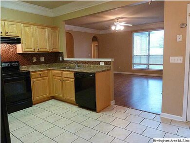 View from kitchen to the great room.