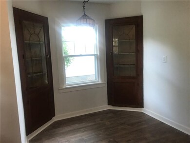 Built in china cabinets in the kitchen dining room combo.