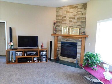 Closer look at fireplace
