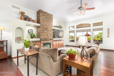 Stone surround on Gas Fireplace