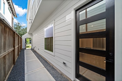 Gated private walk way to front door