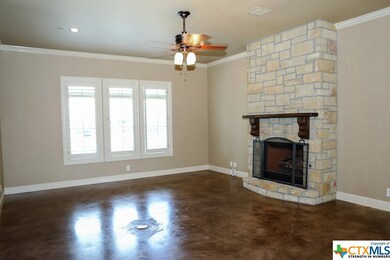 Living room with fireplace