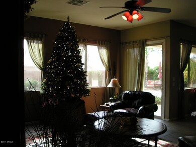 Great room opens to back