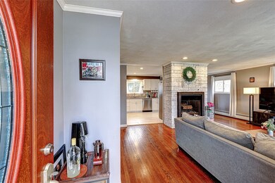 The first floor has great flow between the living