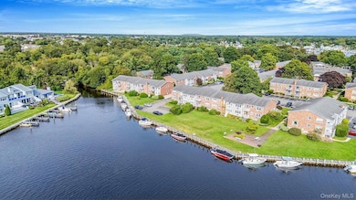 Aerial view of a nearby body of water