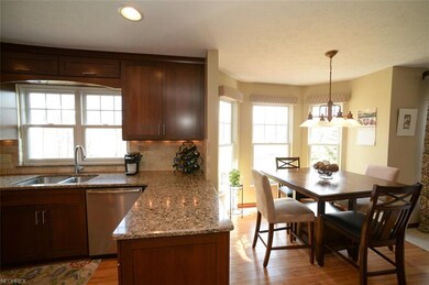 Kitchen features eat-in area that opens directly t