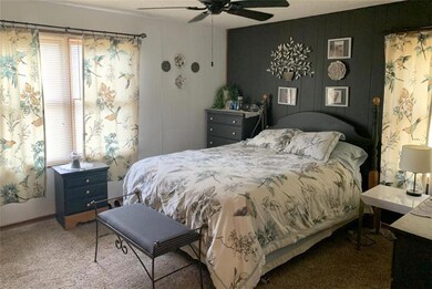 Bedroom with carpet