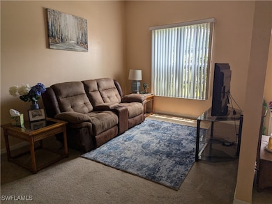 View of carpeted living area