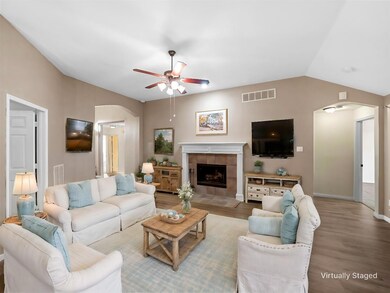Living room virtually staged.