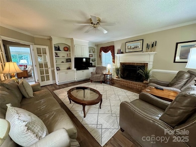 Family room with built-ins