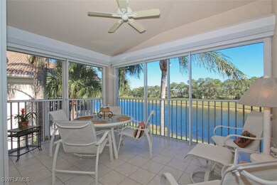 Screen lanai featuring a water view, vaulted ceili