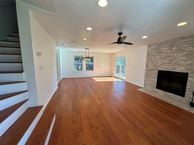 Open living and dining room