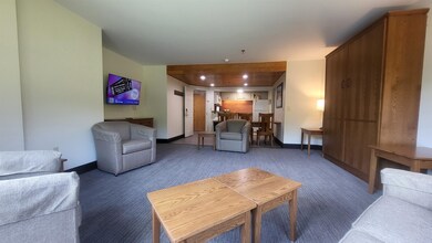 Large living, dining area