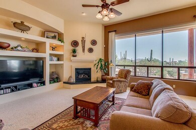 Great room has a gas fireplace