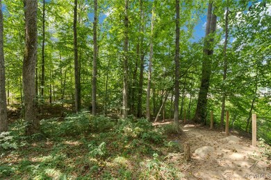 Partially wooded and fenced private backyard