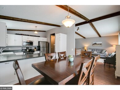 Dining room is open to kitchen and living room.