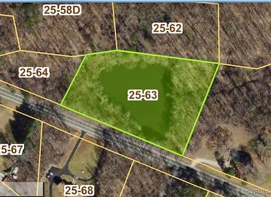 Aerial map of property and surrounding area with p
