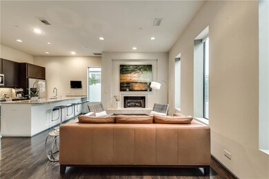 Living area with an open floorplan and stunning fi