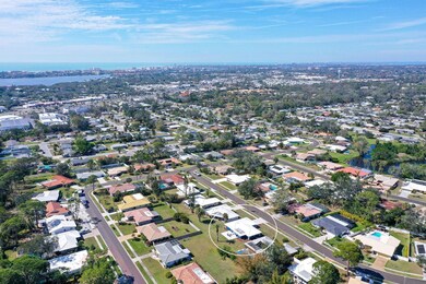 Aerial showing the proximity to North End of Siesta Key, the Intracoastal & the Gulf of America.