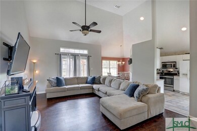 High ceilings in living area