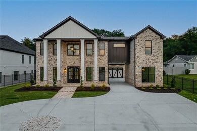 View of front of property with brick siding