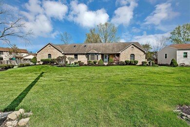 A sprawling brick ranch