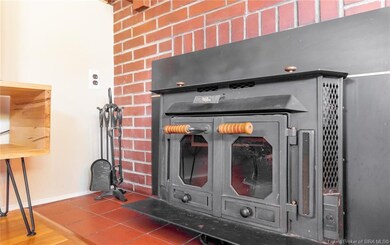 Wood burning fireplace is a true focal point