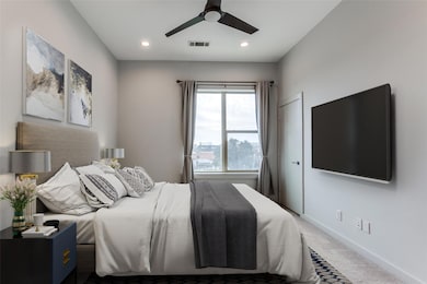 Virtually staged primary bedroom