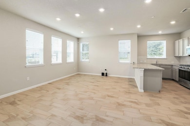 Large Living Room with open floor plan to kitchen