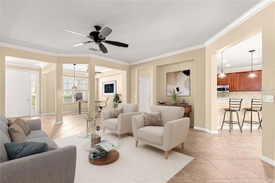 Virtually staged living room