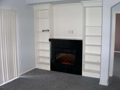 fireplace and bookshelves in livingroom