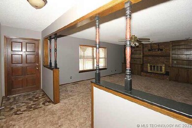 Entry way looking into living room