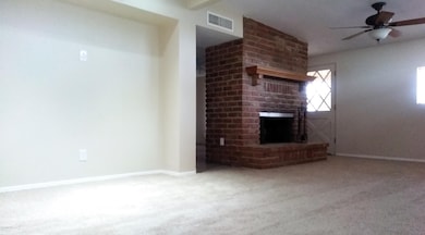 Classic brick fireplace you'll cherish.