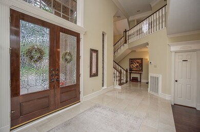 The foyer is large, light and welcoming.