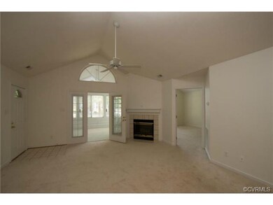 Great Room with Vaulted Ceiling, Corner Fireplace 