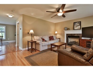 Marble surround on fireplace