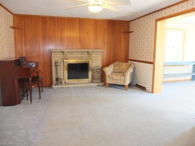 Family room with fireplace.