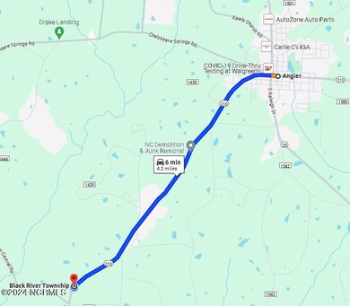 Map to Angier downtown