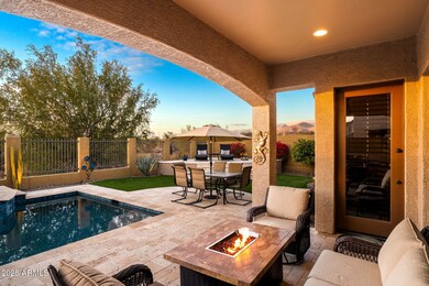 Backyard at sunset