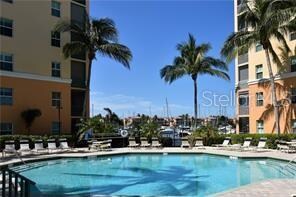 Harbor Tower Residents Pool overlooks the Marina W